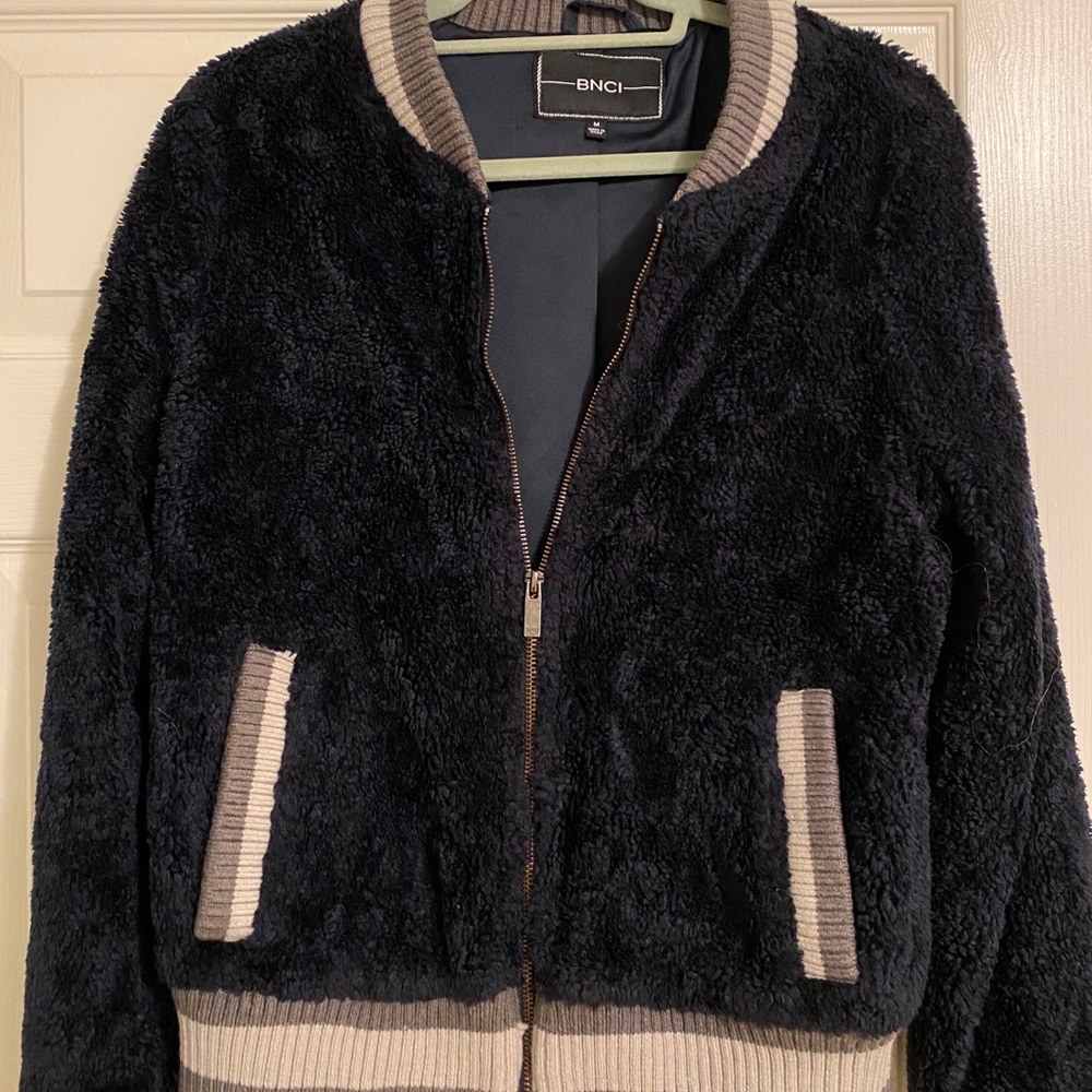 Blanc Noir Black and Gray Bomber Jacket